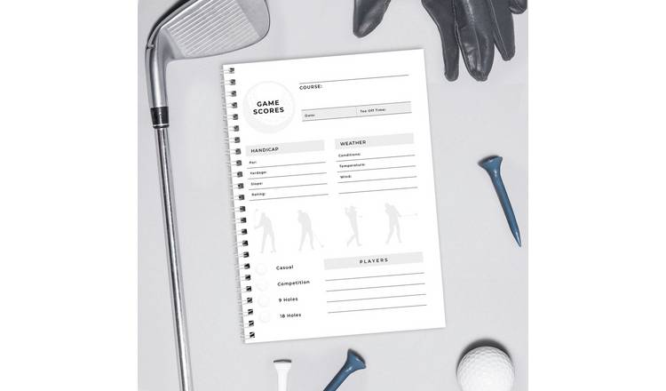 Golf log book A5 40 pages personalised (British brand)