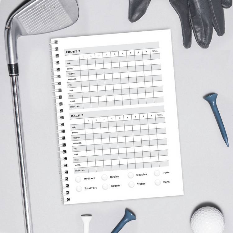 Golf log book A5 40 pages personalised (British brand)