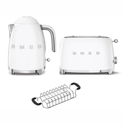 Superdrug Smeg KLF03, TSF01, TSBW01 Kettle, Toaster, Bun Warmer in White- Buy online at McGrocer