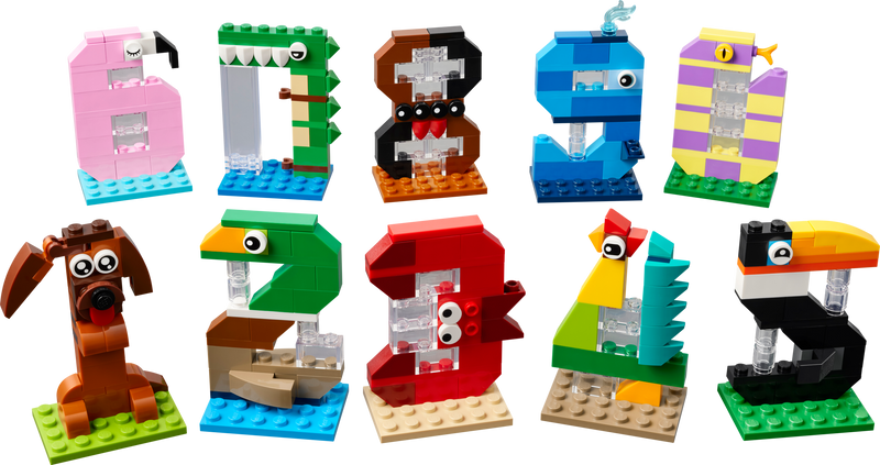 LEGO Birthday Numbers animal set 281 pieces, imported from the UK