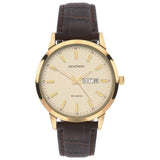 Argos Sekonda Men's Gold Plated Case Brown Leather Strap Watch- Buy online at McGrocer
