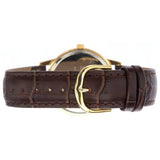Sekonda men's gold plated watch brown leather strap, imported from the UK
