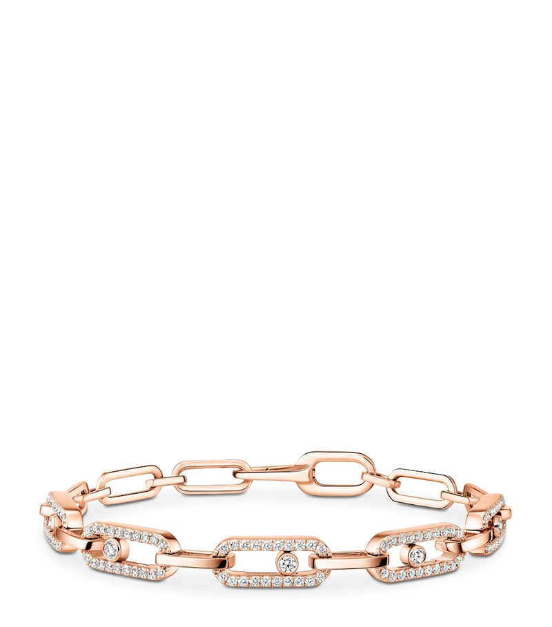 Messika Move Link rose gold diamond bracelet 0.82ct, imported from the UK