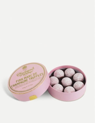 Charbonnel et Walker pink Marc de Champagne truffles 135g (British brand)
