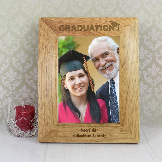 Personalised graduation wooden photo frame 21x16cm, UK version