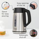 Bosch DesignLine stainless steel kettle 1.7 litre, UK version