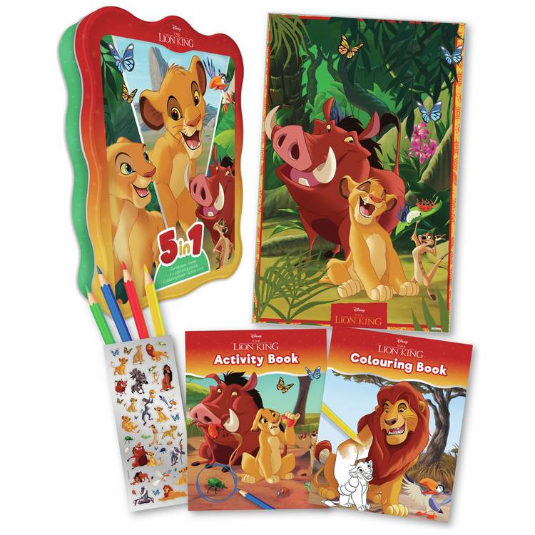 Disney Lion King colouring and activity set in gift tin, imported from the UK