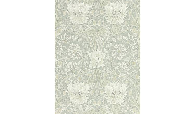 Morris & Co. honeysuckle tulip grey wallpaper, imported from the UK