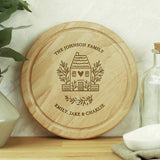 Personalised round wooden chopping board 25cm - British product