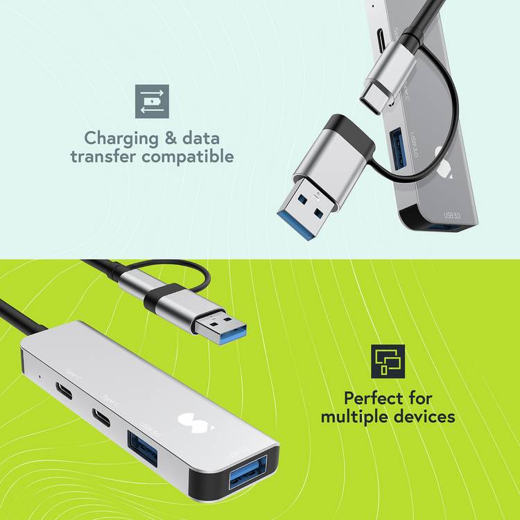 Styletech 4 Port USB-C Hub, imported from the UK