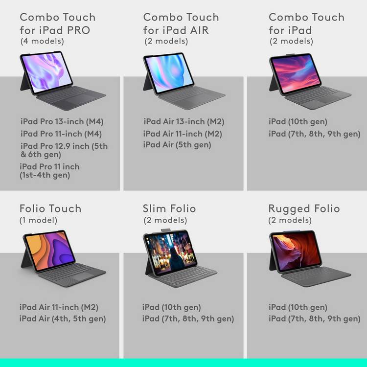 Logitech Combo Touch keyboard case for iPad Air 11 inch (British brand)