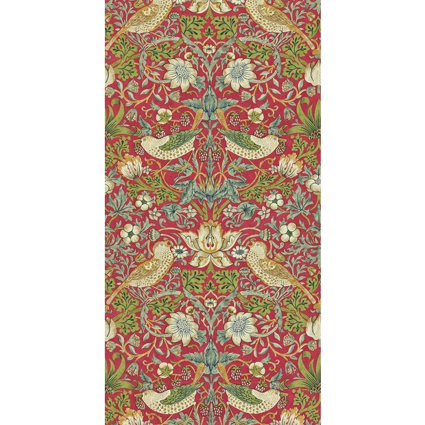 Morris & Co. Strawberry Thief red floral wallpaper, UK version