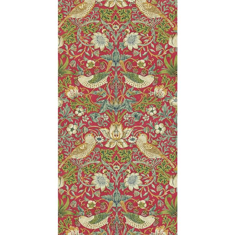Morris & Co. Strawberry Thief red floral wallpaper, UK version