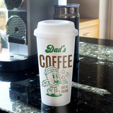 Personalised coffee travel mug 380ml with custom name (British brand)