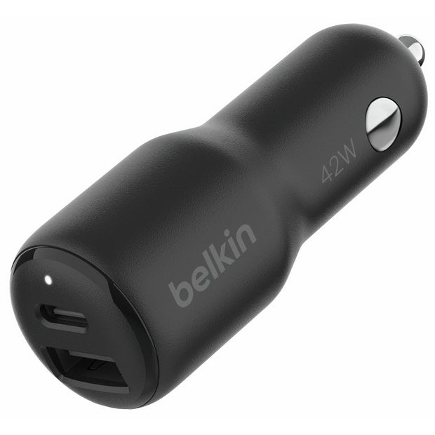 Belkin 42W USB-C and USB-A car charger black, imported from the UK