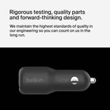 Belkin 42W USB-C and USB-A car charger black, imported from the UK
