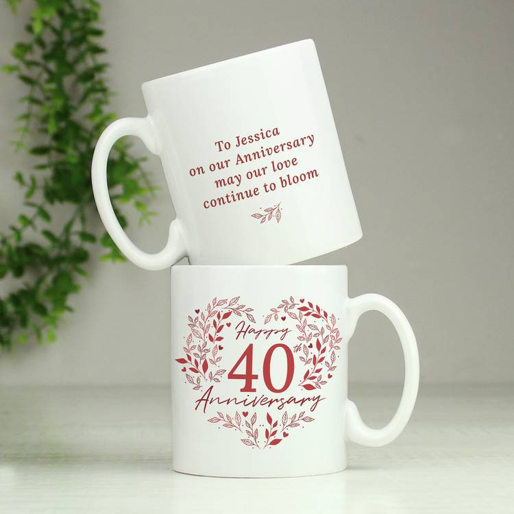 Personalised 40th Anniversary Mug 312ml - British product