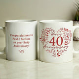 Personalised 40th Anniversary Mug 312ml - British product