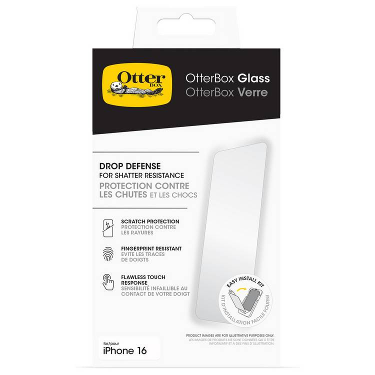 OtterBox iPhone 16 glass screen protector, imported from the UK