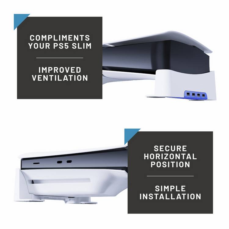 Stealth horizontal USB stand for PS5 Slim and Pro - British product