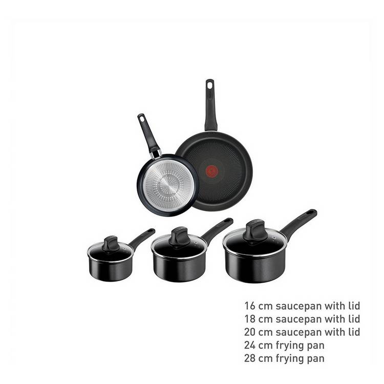 Tefal Titanium Excellence 5 piece non-stick pan set, imported from the UK