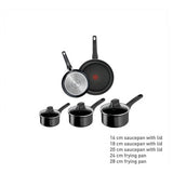 Tefal Titanium Excellence 5 piece non-stick pan set, imported from the UK