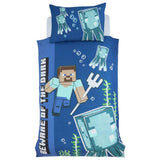 Minecraft glow in the dark kids bedding set single, imported from the UK