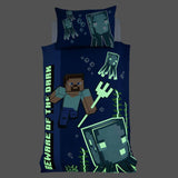 Minecraft glow in the dark kids bedding set single, imported from the UK
