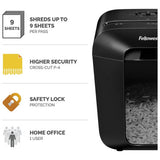 Fellowes PowerShred LX50 cross-cut shredder 9 sheets 17 litres, imported from the UK