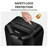 Fellowes PowerShred LX50 cross-cut shredder 9 sheets 17 litres, imported from the UK
