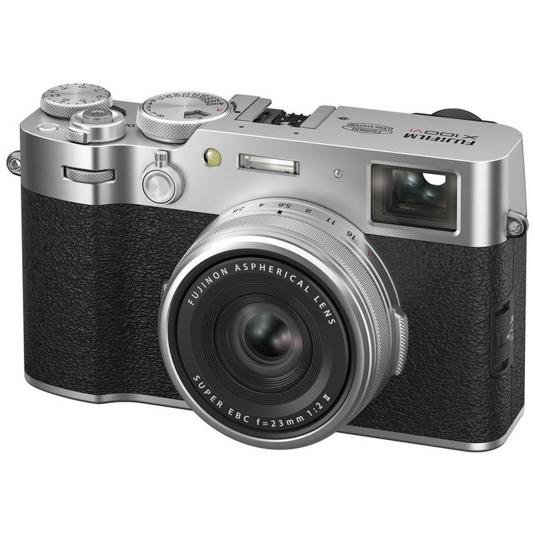 Fujifilm X100VI silver mirrorless camera with lens - British product