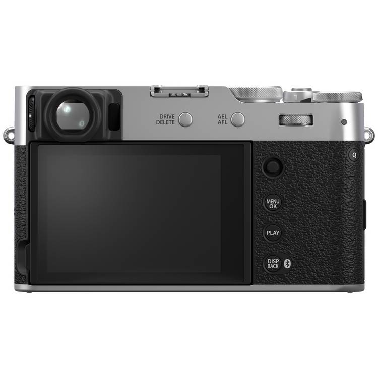 Fujifilm X100VI silver mirrorless camera with lens - British product