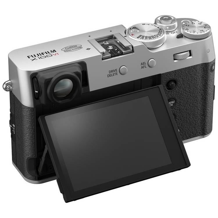 Fujifilm X100VI silver mirrorless camera with lens - British product