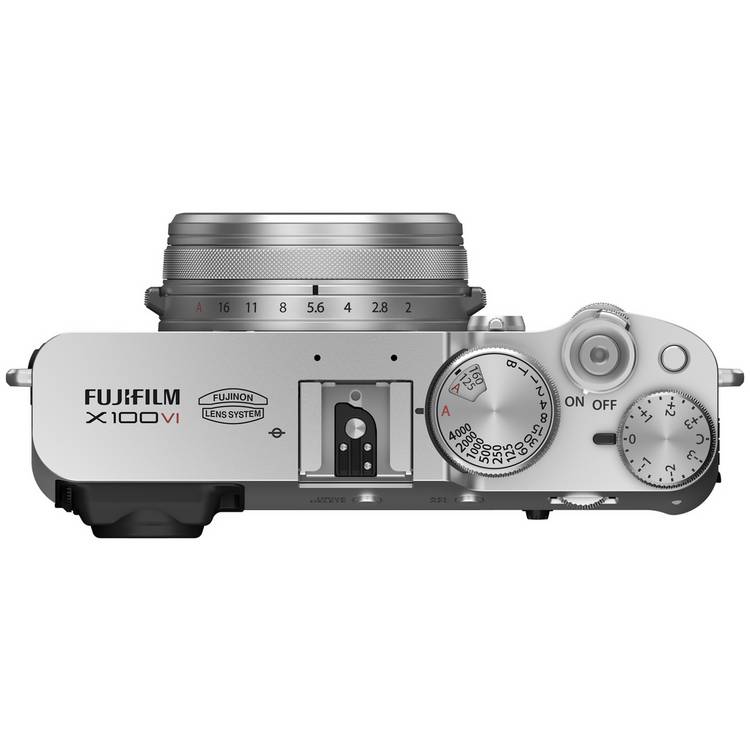 Fujifilm X100VI silver mirrorless camera with lens - British product