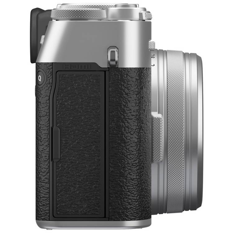 Fujifilm X100VI silver mirrorless camera with lens - British product