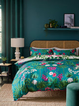 Next Teal Green Reversible Safari Duvet Cover and Pillowcase Set- Buy online at McGrocer