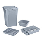 Argos Home 4 piece kitchen bin set in grey, UK version