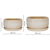 Ivyline round bonsai planter set of 2 in white, UK version