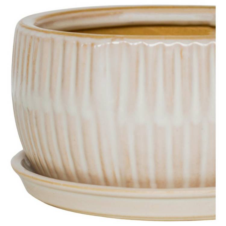 Ivyline round bonsai planter set of 2 in white, UK version