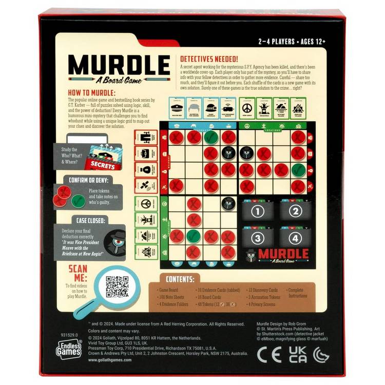 Goliath Games Murdle board game, UK version