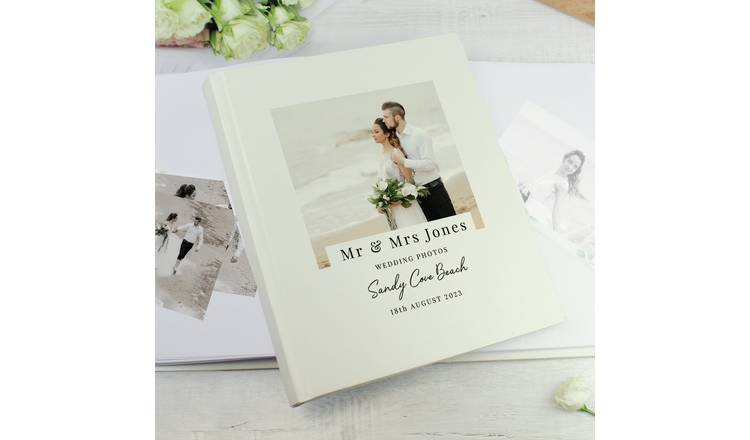Personalised traditional photo album with satin finish, imported from the UK