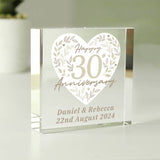 Argos Personalised 30th Anniversary Glass Block- Buy online at McGrocer