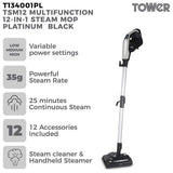Tower TSM12 12-in-1 corded steam cleaner, UK version