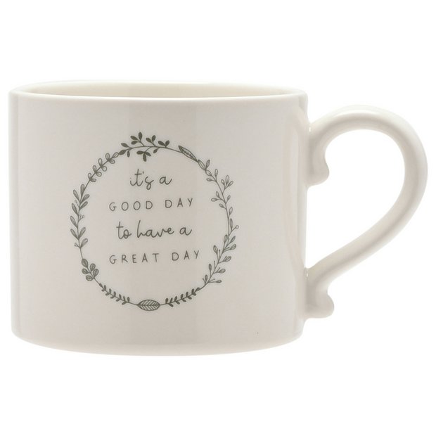 Moments Great Day floral stoneware mug 275ml, imported from the UK