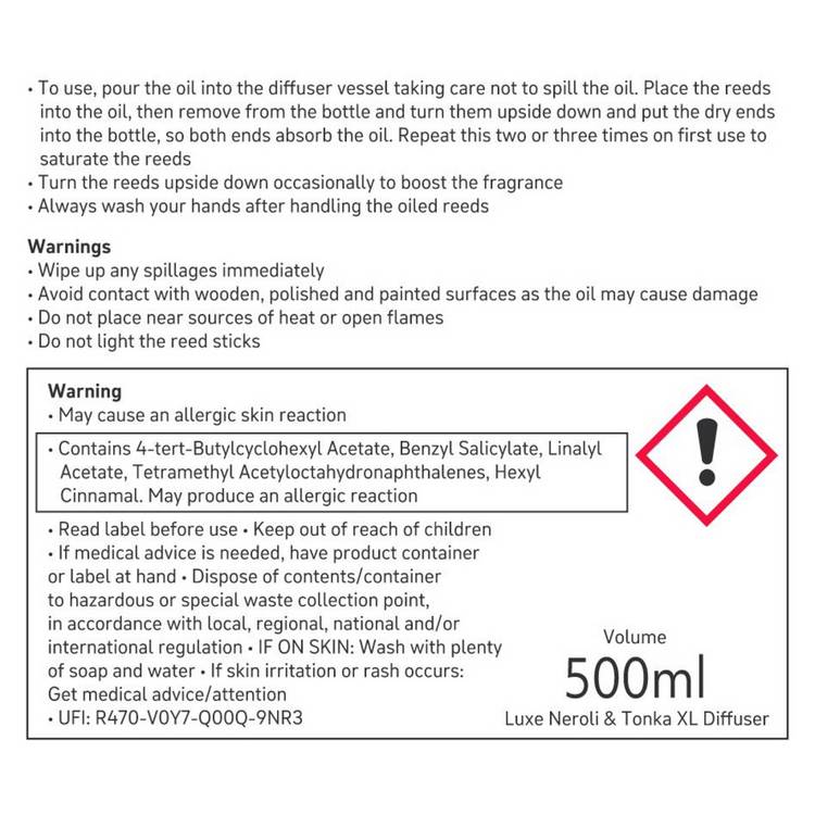 Habitat Neroli Tonka reed diffuser 500ml, UK version