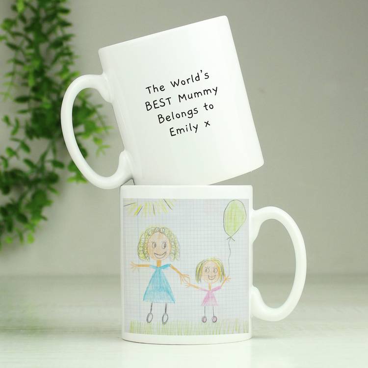 Personalised children's drawing photo mug 312ml (British brand)