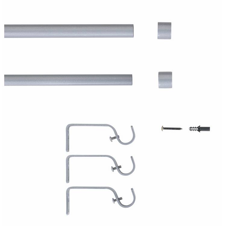 Argos Home silver extendable curtain pole 165-300cm - British product