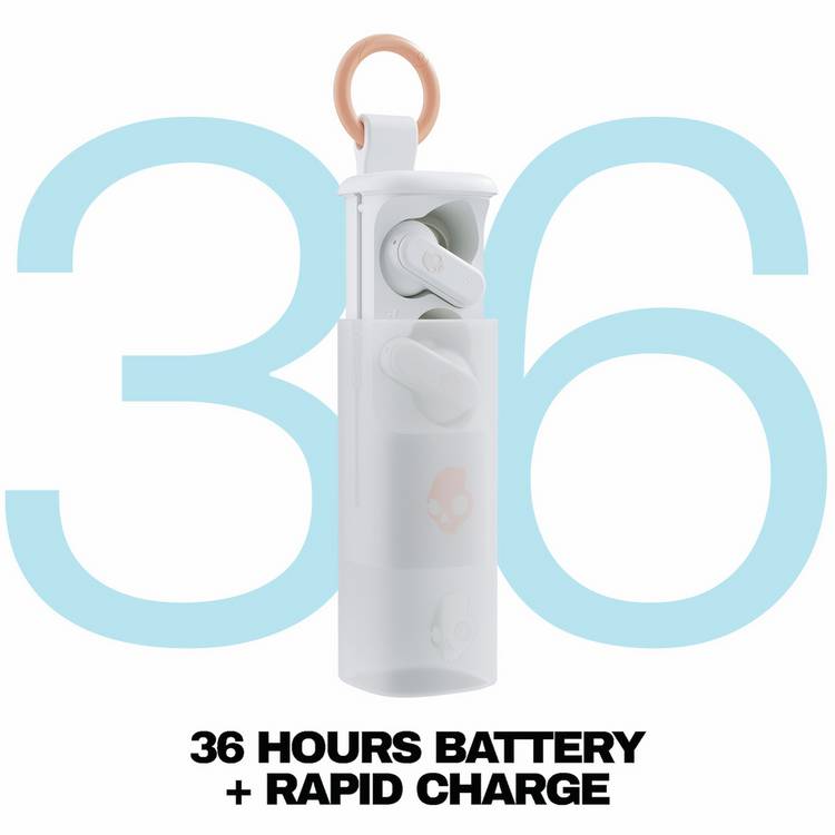 Skullcandy true wireless earbuds Off White, imported from the UK
