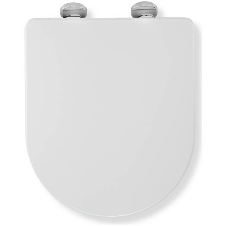 Croydex Eyre D-shaped toilet seat white - British product