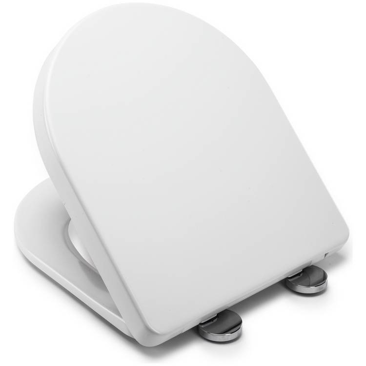 Croydex Eyre D-shaped toilet seat white - British product